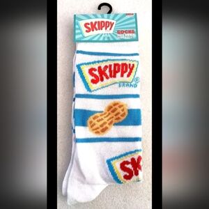 Skippy Brand Peanut Butter New Pair Novelty Ad Crew Socks OSFM Fits 6-12 2024